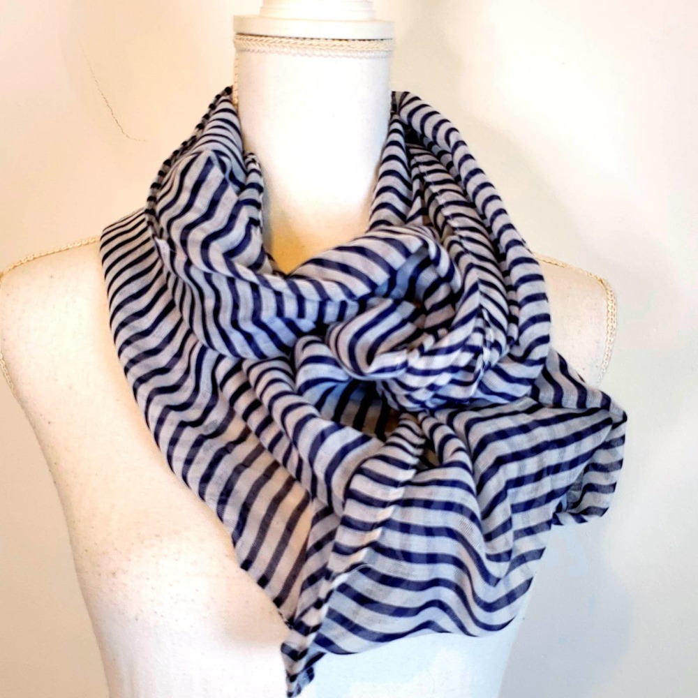 Infinity Tissue Scarf BlueWhite